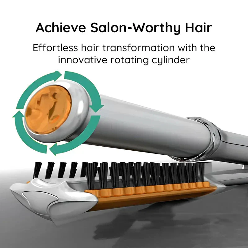 Professional 2 in 1 Rotating Iron Hair Brush - Image 4