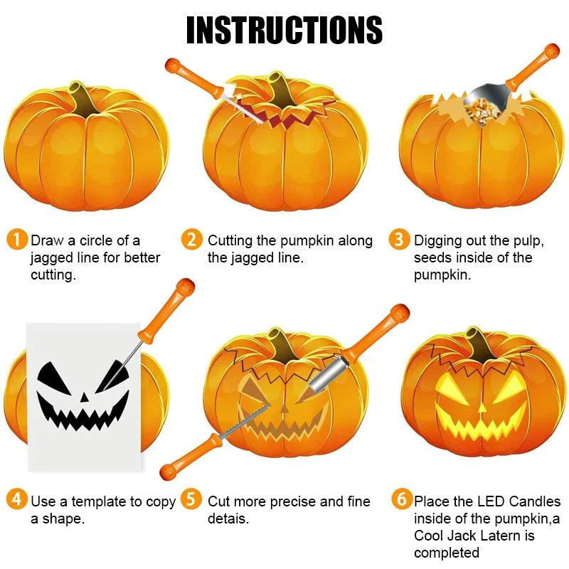 Pumpkin Cutting Set Stainless Steel Cutting Tool Set - Image 4