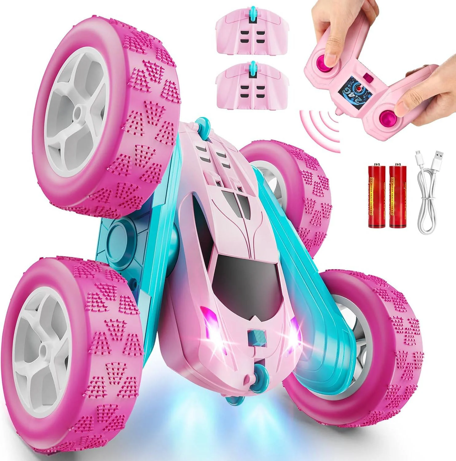 RC Cars Toys for Kids Ages 6 to 12 with LED Lights & 360° Flips - Image 5
