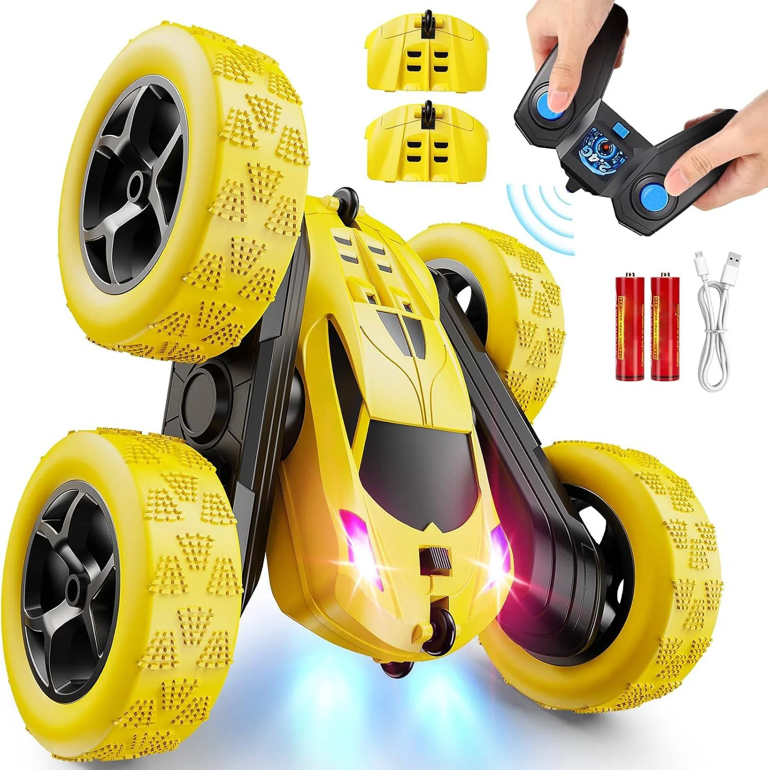 RC Cars Toys for Kids Ages 6 to 12 with LED Lights & 360° Flips - Image 6