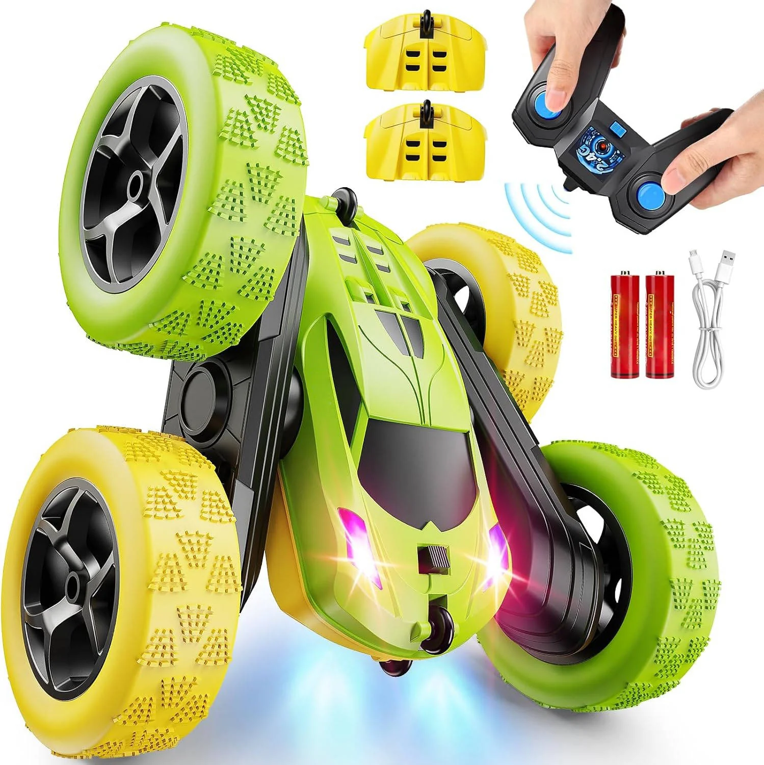 RC Cars Toys for Kids Ages 6 to 12 with LED Lights & 360° Flips - Image 7