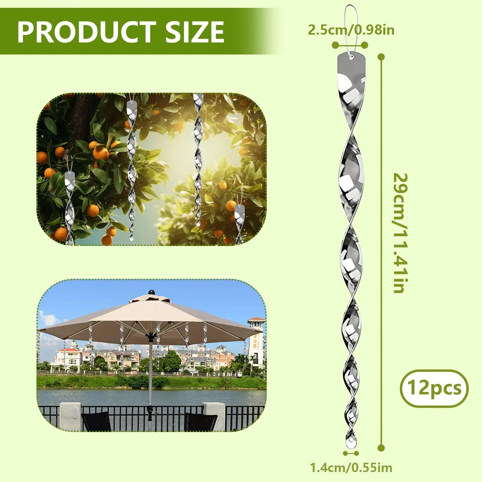 Reflective Bird Deterrent Spiral Rod - Image 2