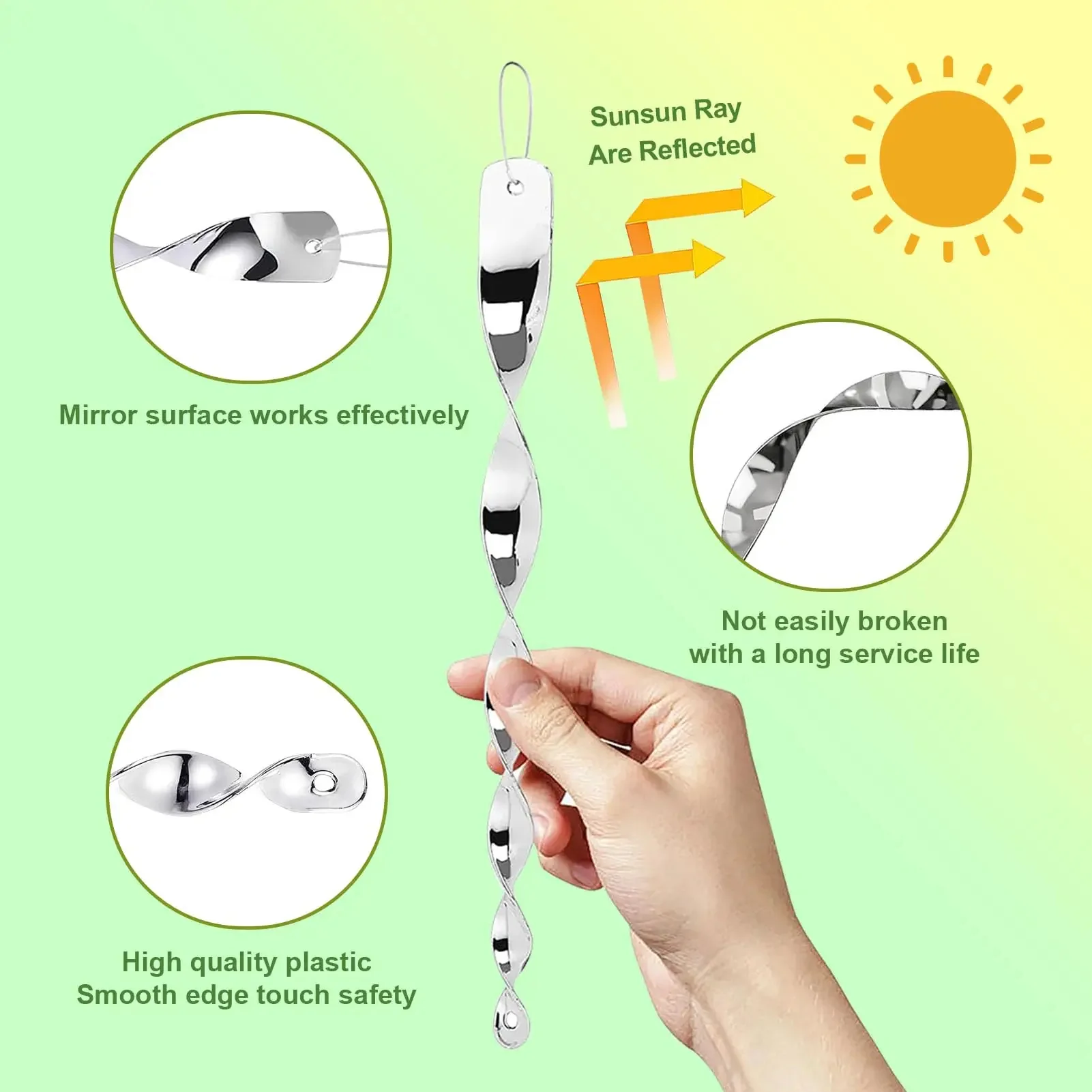 Reflective Bird Deterrent Spiral Rod - Image 3