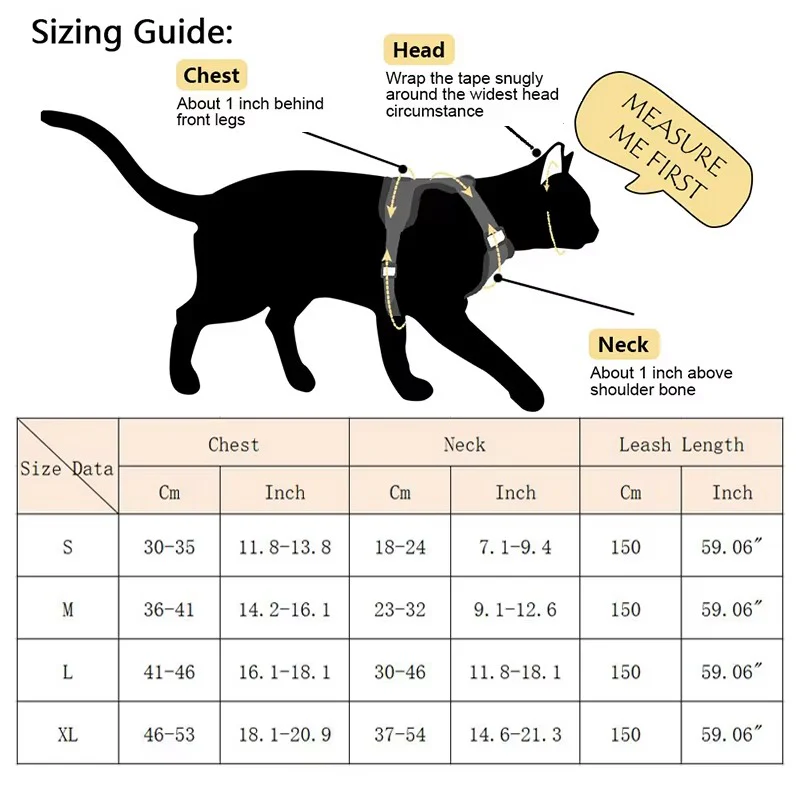 Reflective Cat Harness and Leash Set - Image 2