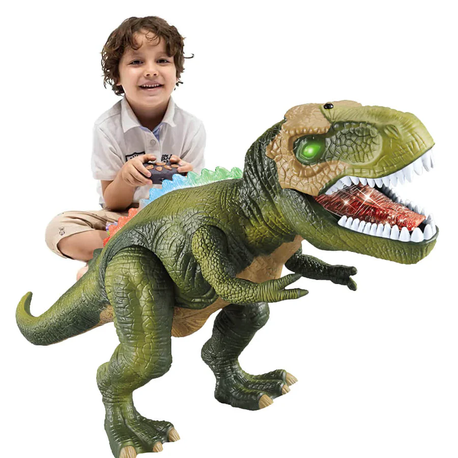 Remote Control T-Rex Dinosaur With LED Light Up, Walking & Roaring Realistic Dinosaur Toys - Image 2