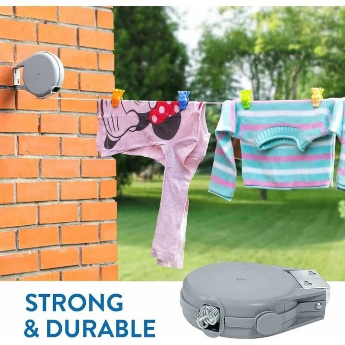 Retractable Washing Line with Swivel Wall Mount - Image 3