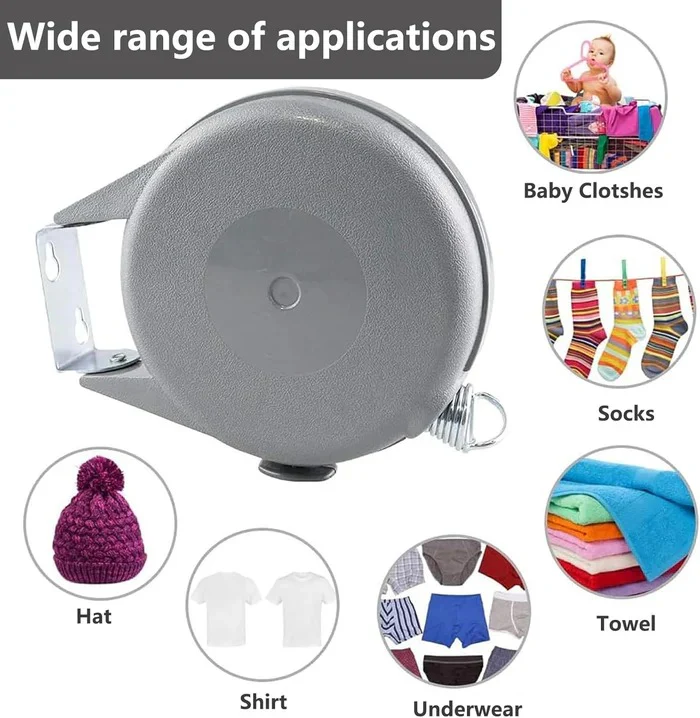 Retractable Washing Line with Swivel Wall Mount - Image 6