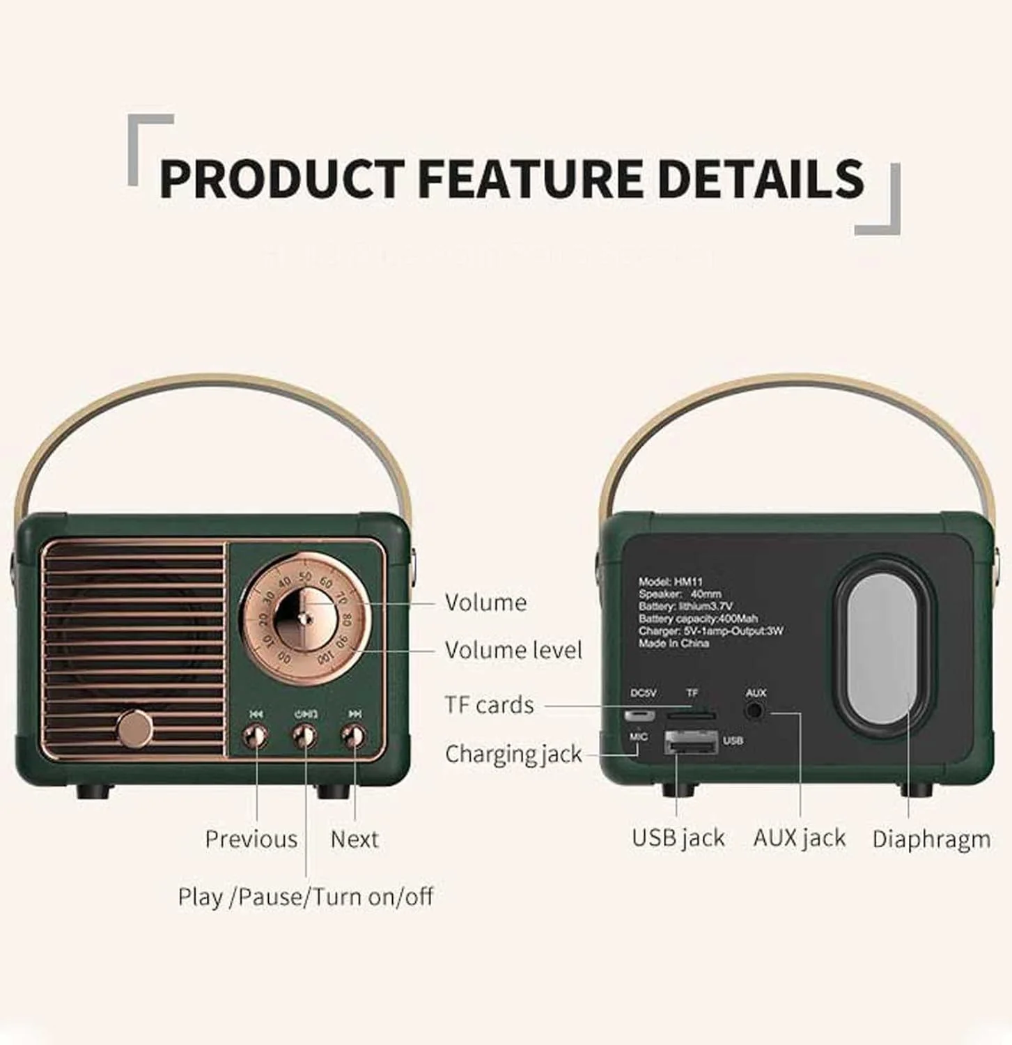 Retro Bluetooth Speaker - Image 3