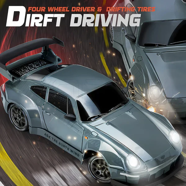 Retro Drift Master – 4WD RC Car with LED Lights - Image 4