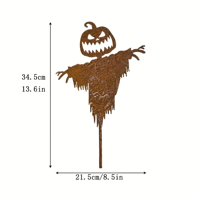 Rustic Scary Pumpkin Scarecrow Halloween Decor - Image 4