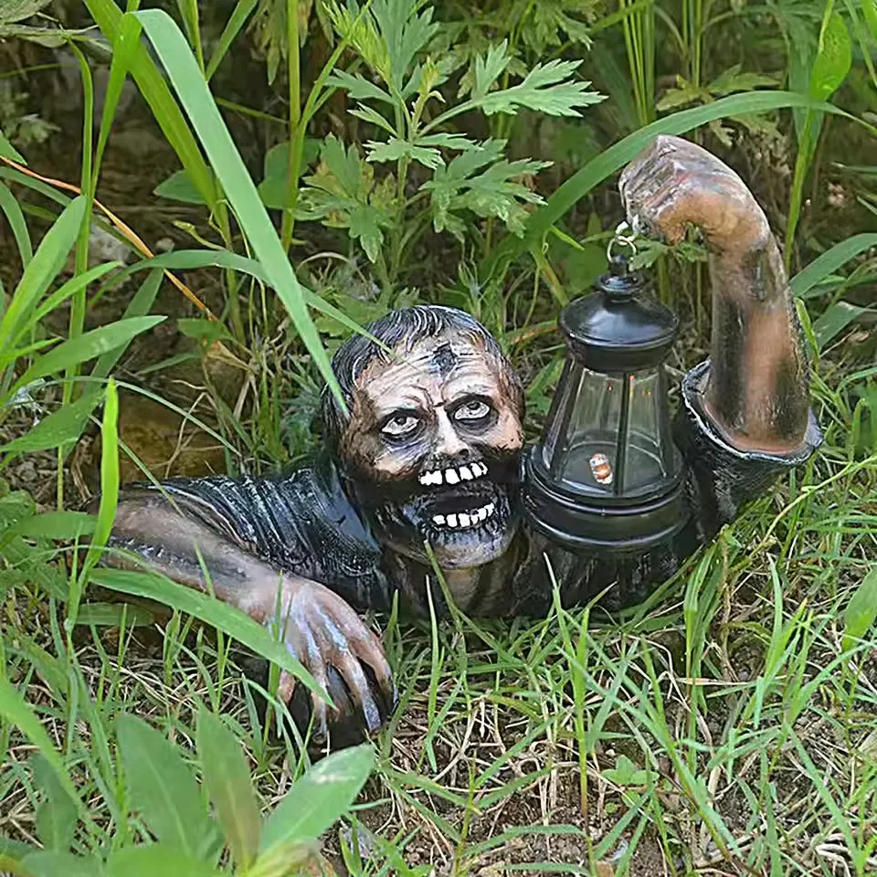 Scary Zombie Outdoor Halloween Decor with LED Light - Image 3
