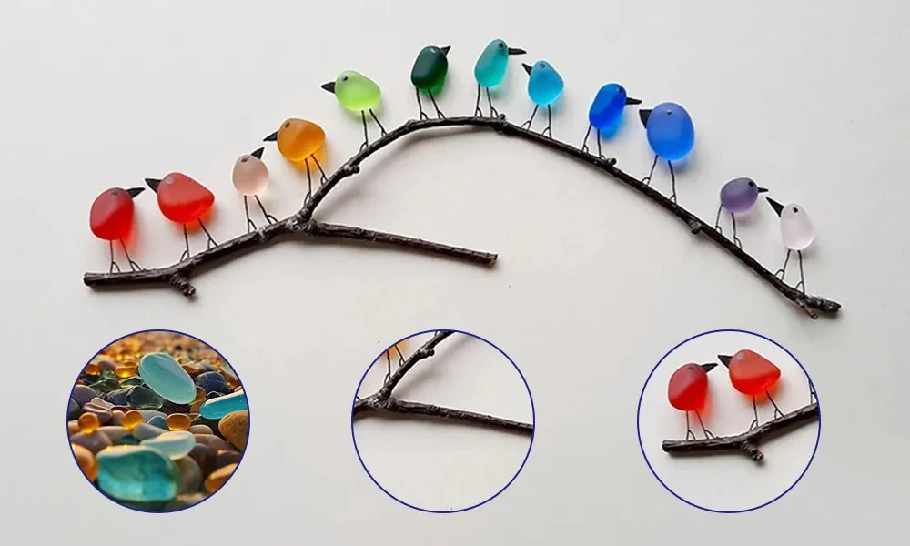 Sea Glass Birds Decor Coastal Love Notes - Image 3