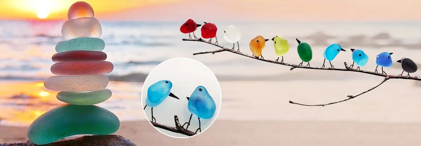 Sea Glass Birds Decor Coastal Love Notes - Image 4