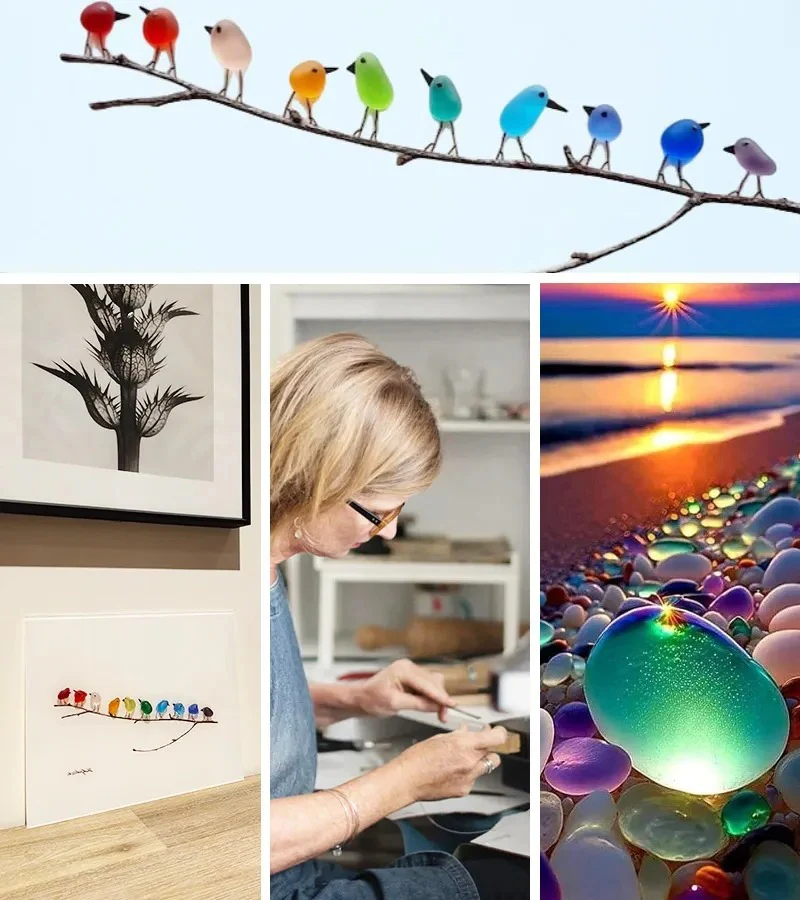 Sea Glass Birds Decor Coastal Love Notes - Image 5