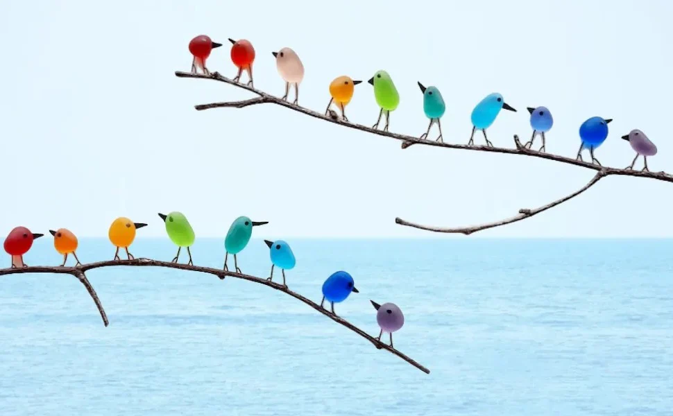 Sea Glass Birds Decor Coastal Love Notes - Image 6