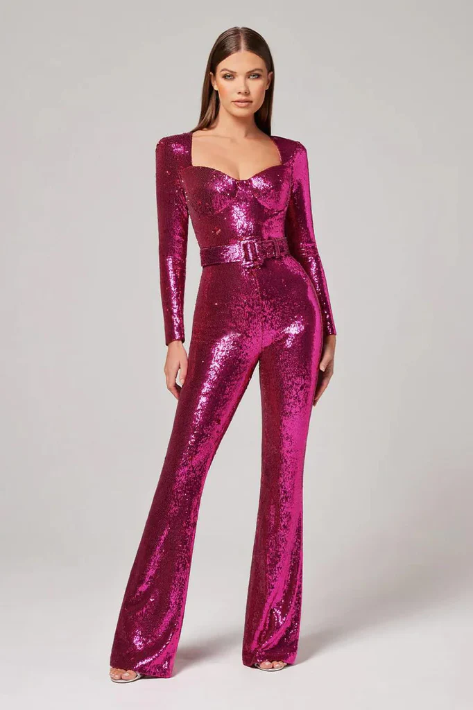 Sequin long-sleeved jumpsuit - Image 2
