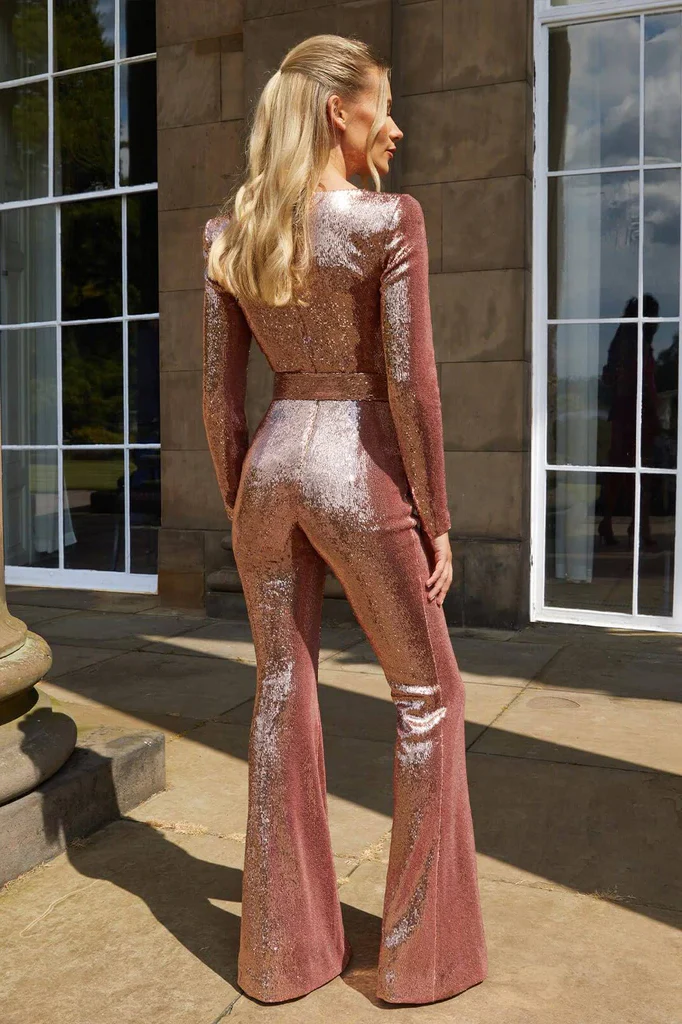 Sequin long-sleeved jumpsuit - Image 4