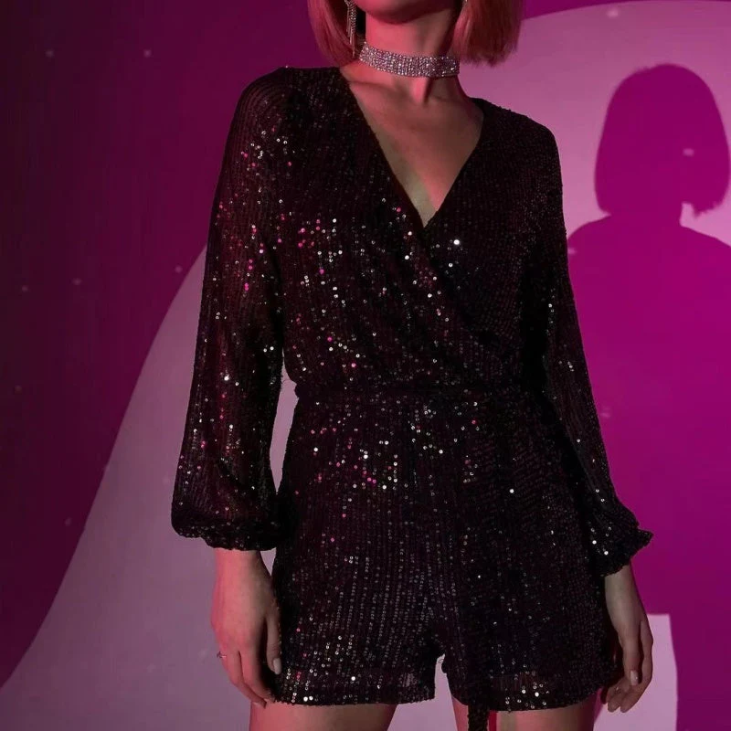 Sequin long-sleeved one-piece suit - Image 7