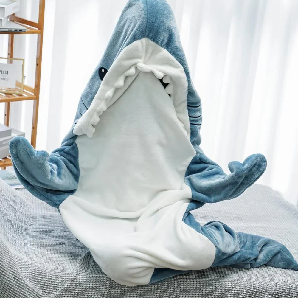 Shark Fleece Hooded Blanket - Image 5