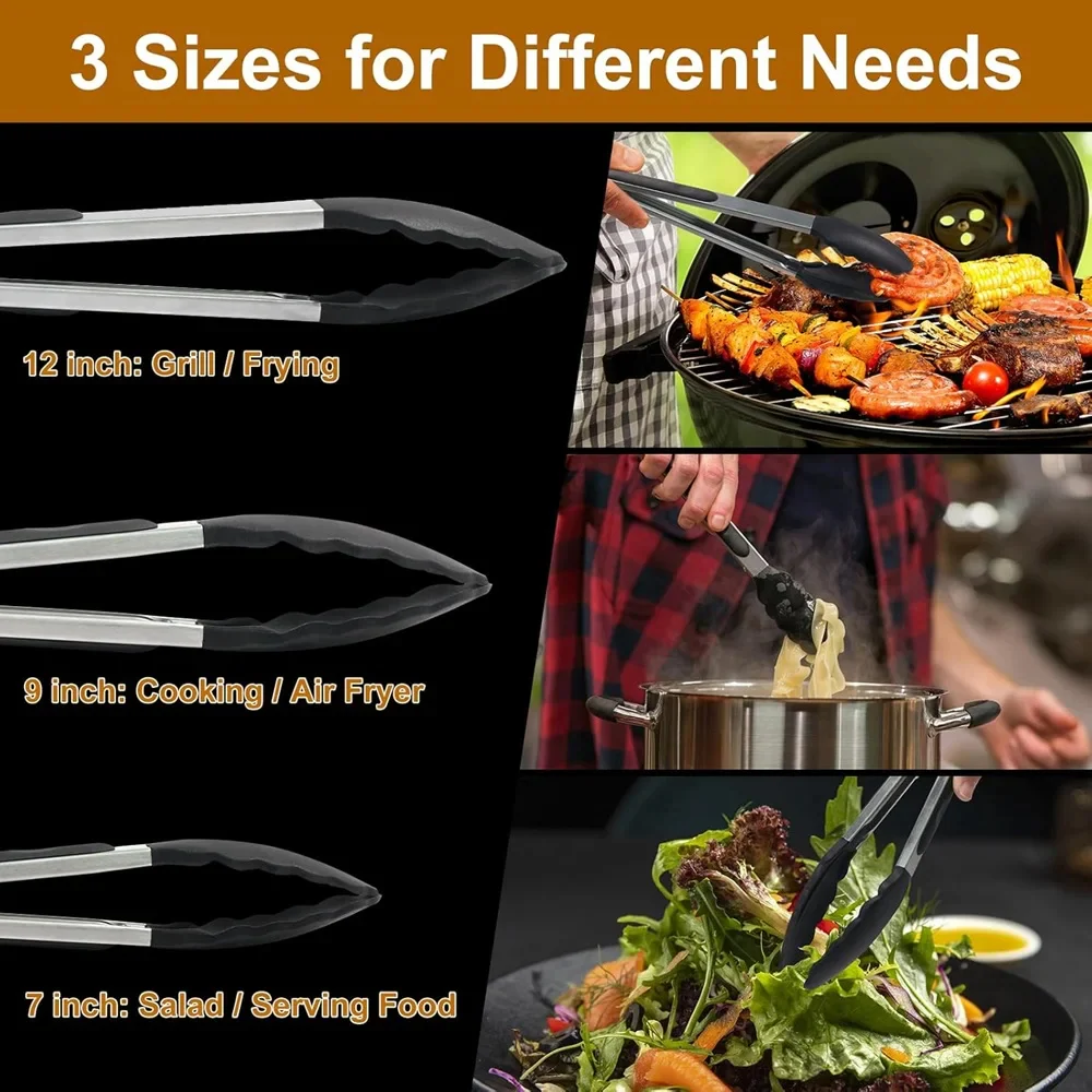 Silicone Kitchen Tongs (3-piece Set) - Image 5