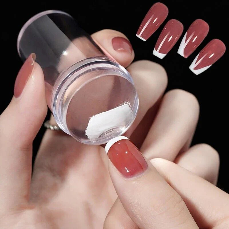 Silicone Transparent Nail Stamper with Scraper - Image 2