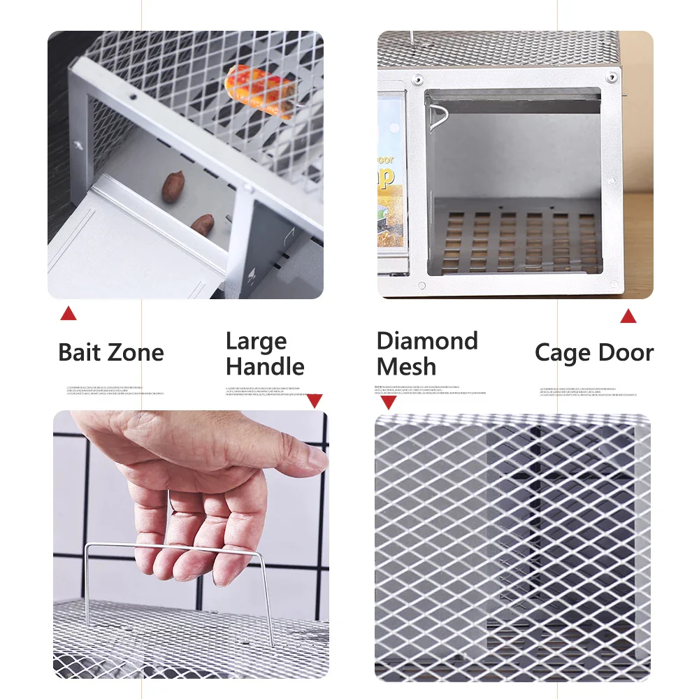 Single Door Reusable Mouse Trap Metal Cage - Image 2