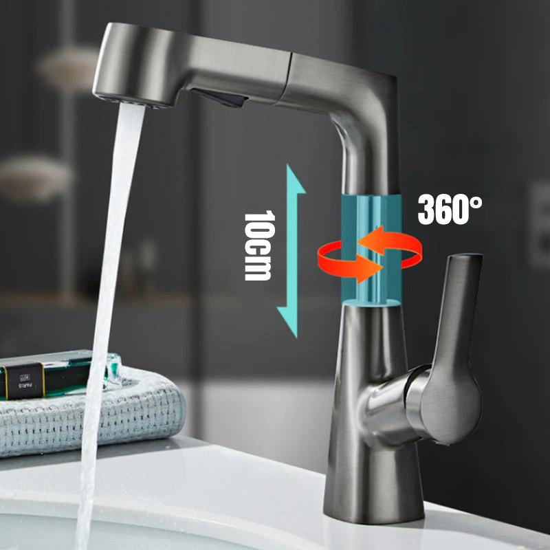 Single-Hole Basin Tap With Pull-Out Spray Head - Image 7
