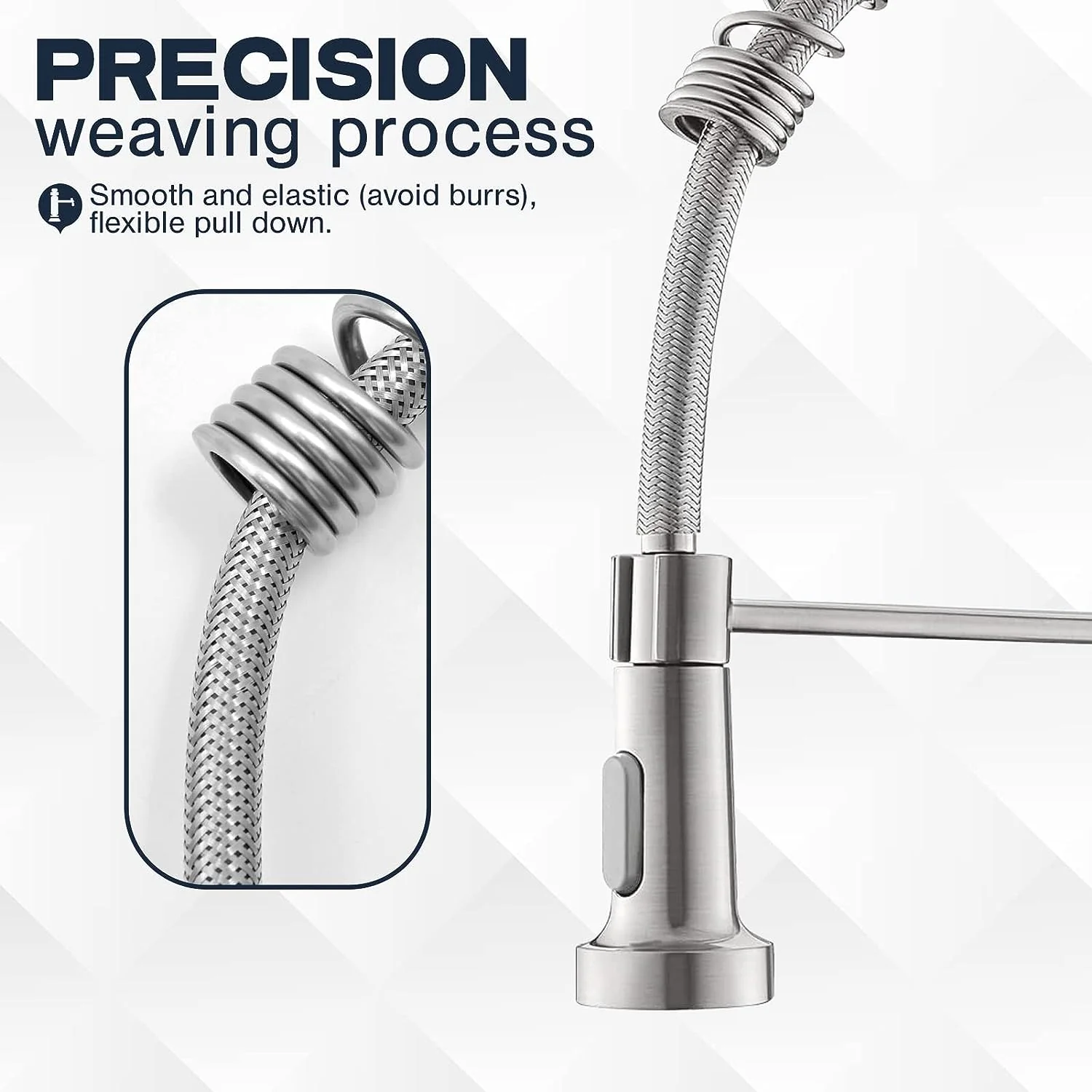 Single-Hole Spring Kitchen Faucet With Pull-Down Sprayer - Image 11