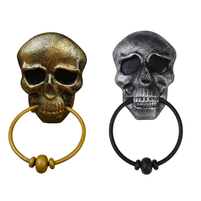 Skeleton Head Door Knocker Halloween Decoration - Image 2