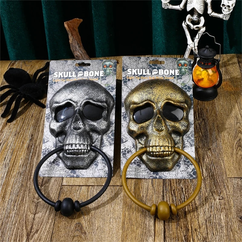 Skeleton Head Door Knocker Halloween Decoration - Image 3