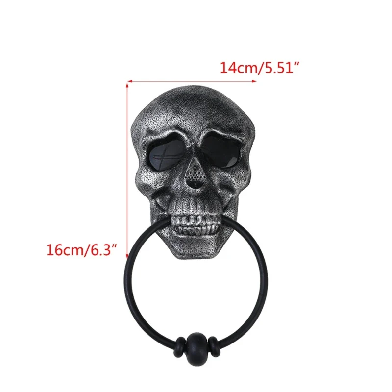 Skeleton Head Door Knocker Halloween Decoration - Image 4