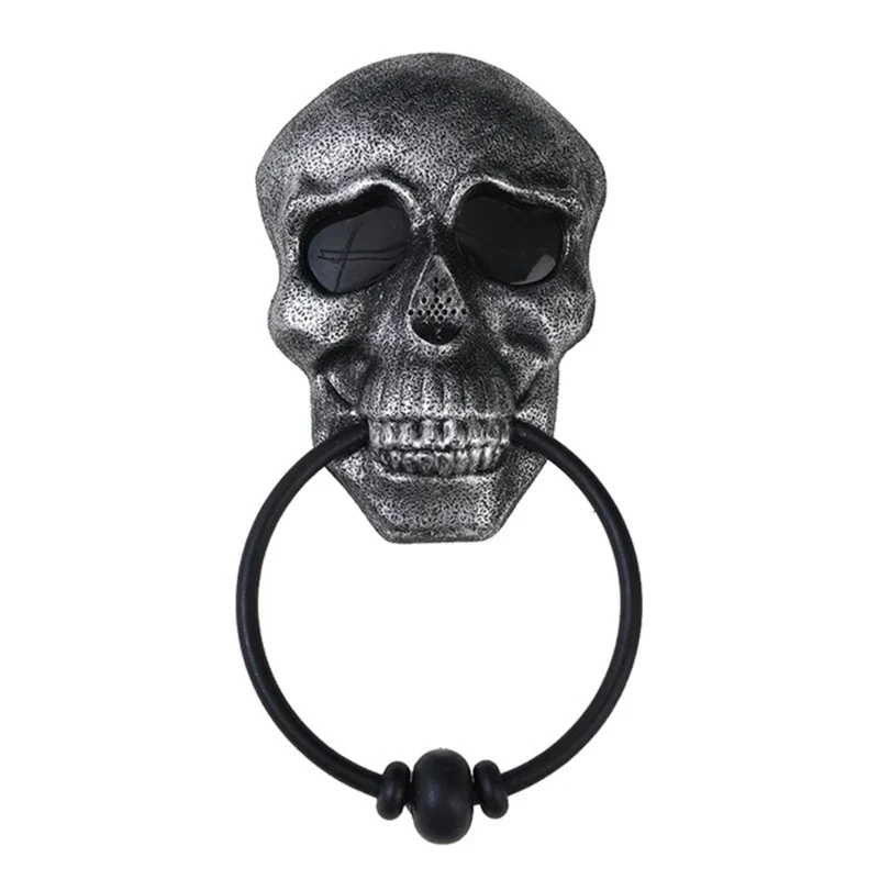 Skeleton Head Door Knocker Halloween Decoration - Image 6