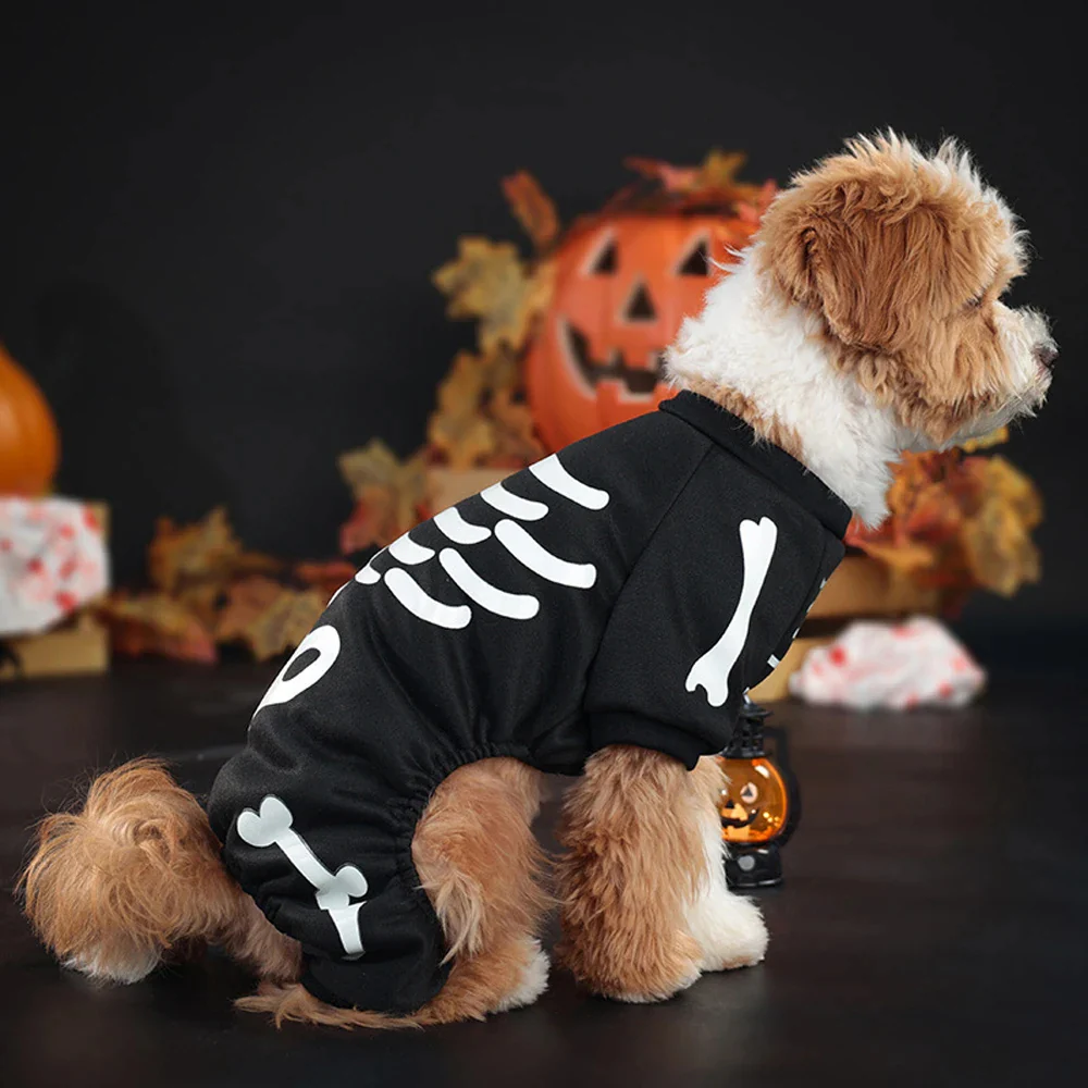 Skeleton Jumpsuit Dog Halloween Costume - Image 3