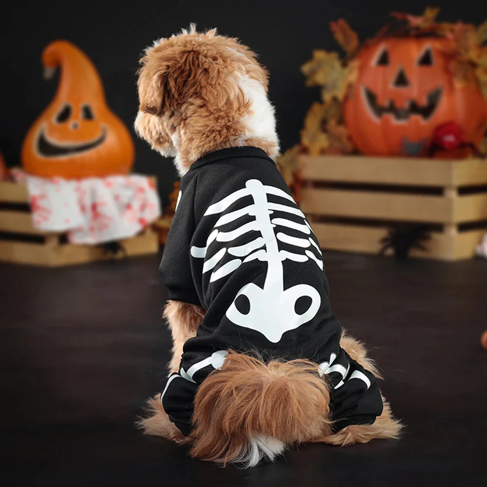 Skeleton Jumpsuit Dog Halloween Costume - Image 4