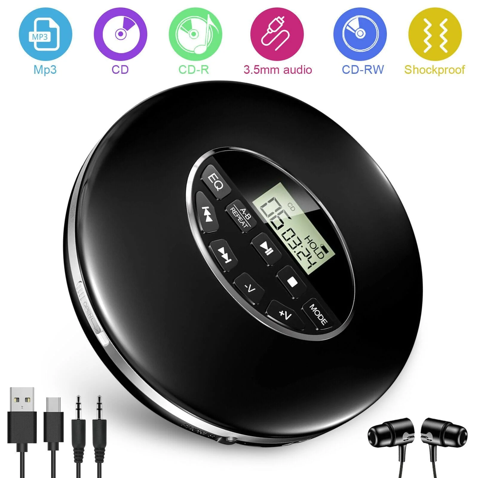 Small Portable Walkman CD Player For Car - Image 3