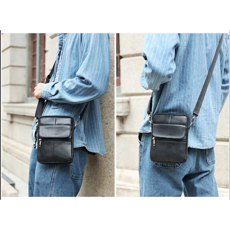 Small Shoulder Bag Made Of Leather For Men - Image 6