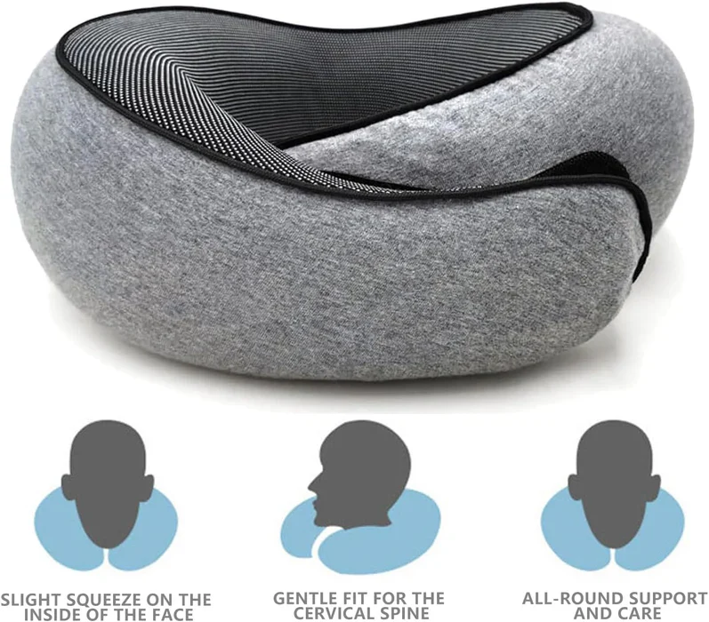 Snail Style Memory Foam Travel Curved Neck Pillow - U-shaped, Portable, Adjustable Support Neck Brace Pillow - Image 5