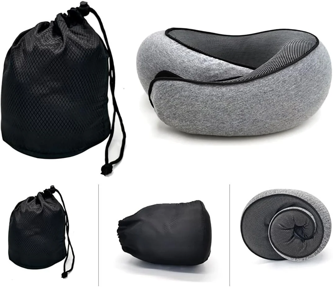 Snail Style Memory Foam Travel Curved Neck Pillow - U-shaped, Portable, Adjustable Support Neck Brace Pillow - Image 8