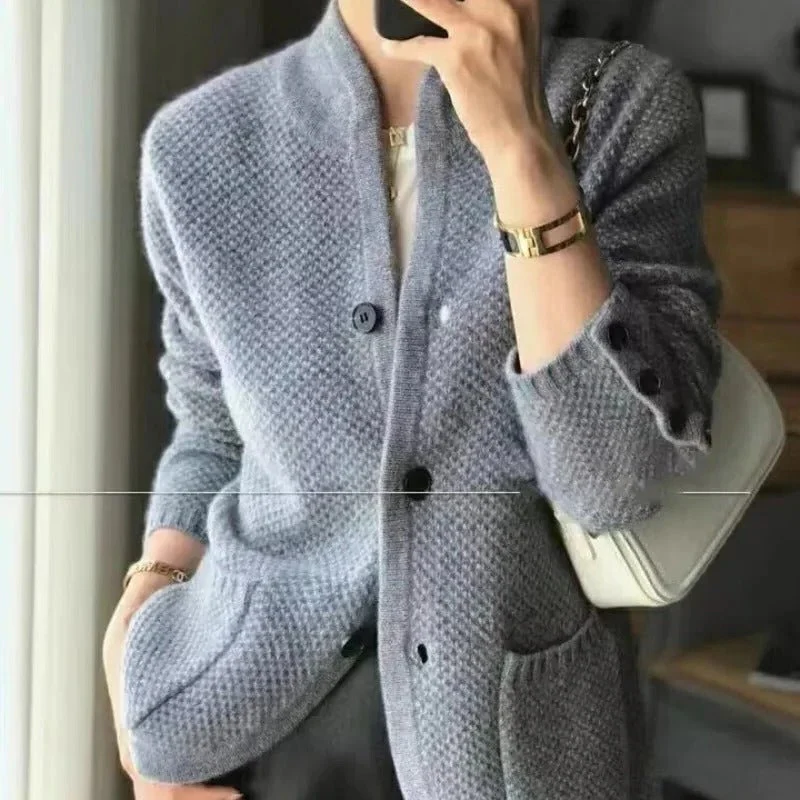 Soft Button Blazer - Structured Knit - Image 3