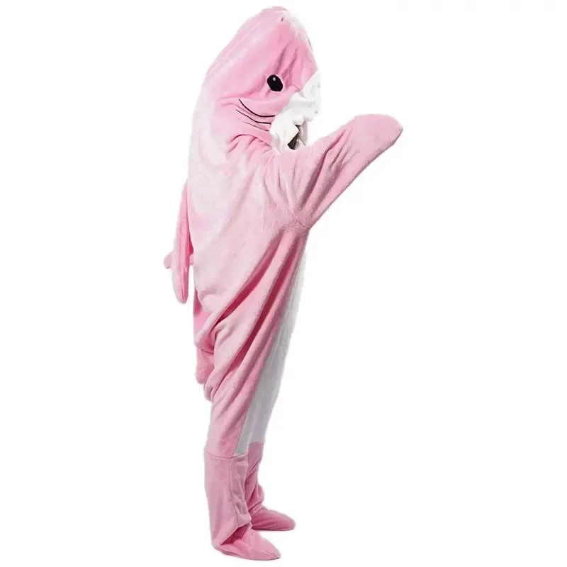 Soft Flannel Shark Hoodie Blanket - Image 6
