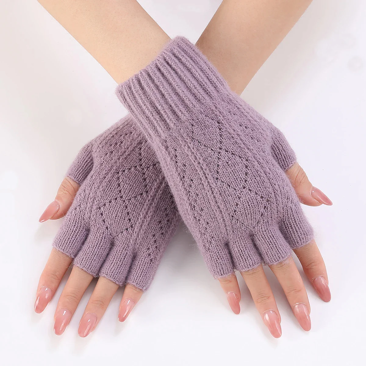 Soft Knit Fingerless Gloves for Winter - Image 3