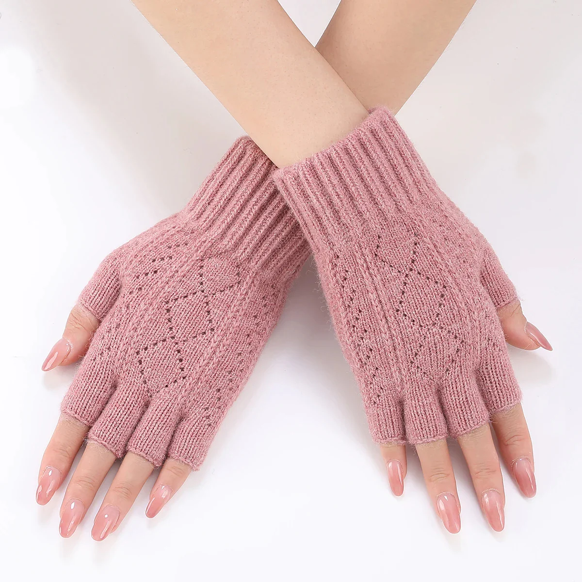 Soft Knit Fingerless Gloves for Winter - Image 9