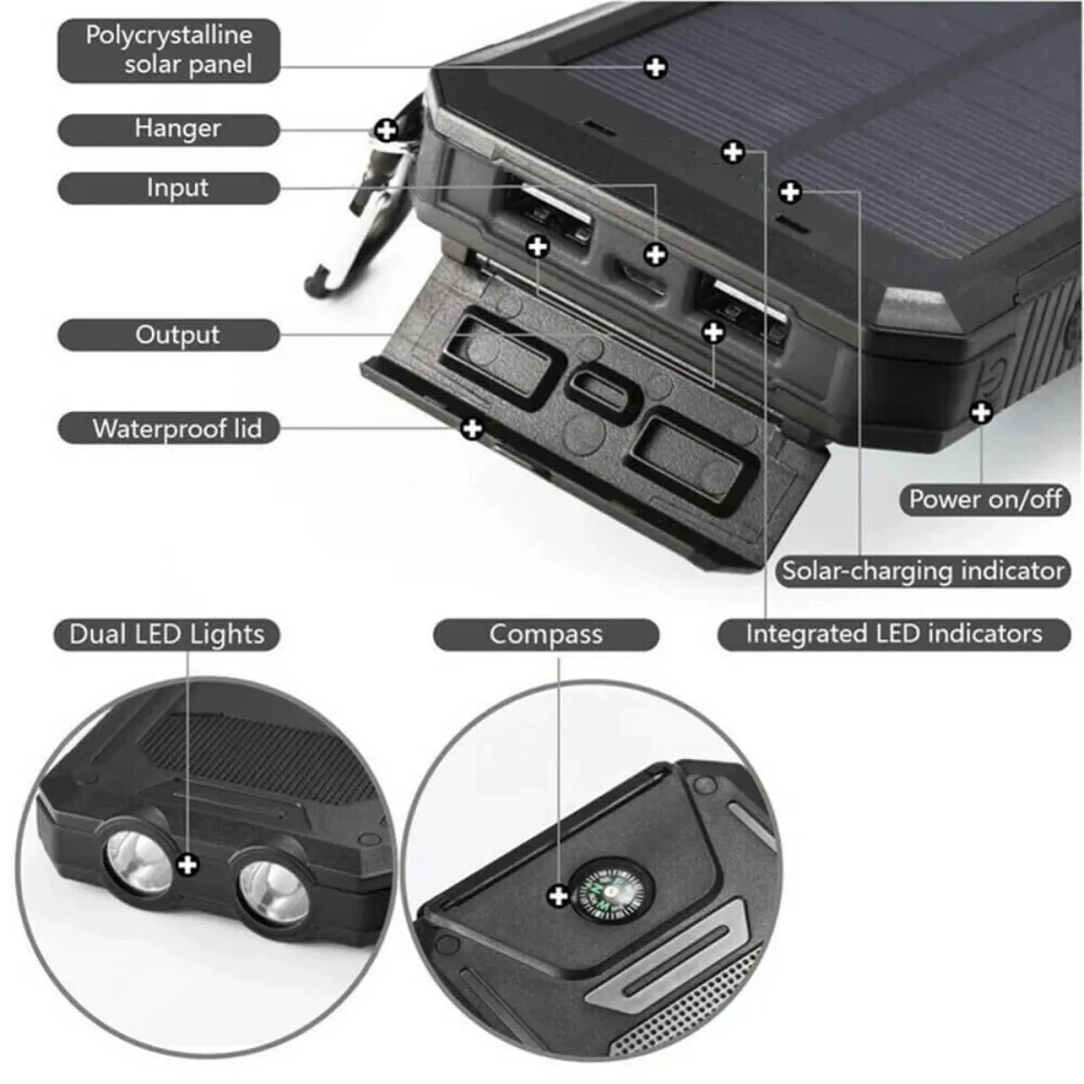 Solar Charger Waterproof Power Bank - Image 8