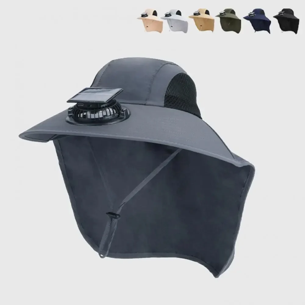Solar Fan Hat with Wide Brim UV Protection - Image 2