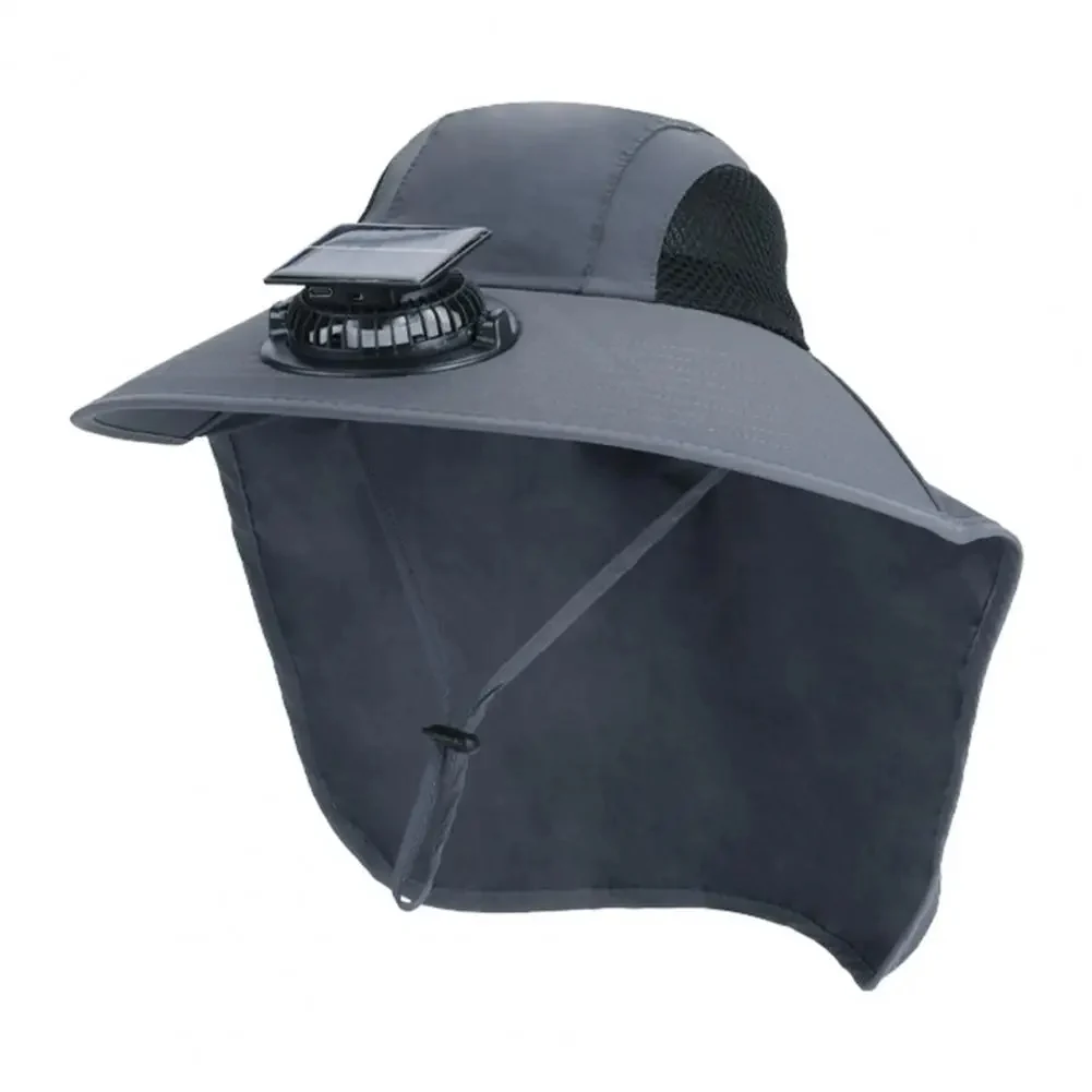 Solar Fan Hat with Wide Brim UV Protection - Image 8