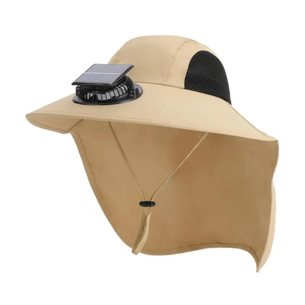 Solar Fan Hat with Wide Brim UV Protection - Image 9