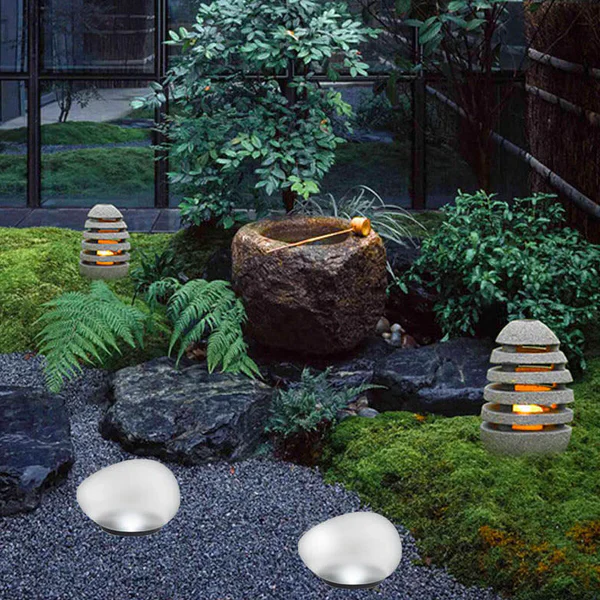 Solar Pebble ABS Sandblasted LED Outdoor Landscape Glass Light - Image 3