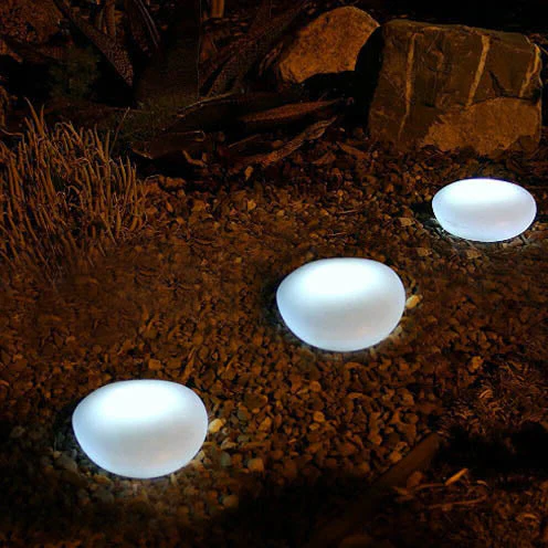 Solar Pebble ABS Sandblasted LED Outdoor Landscape Glass Light - Image 5