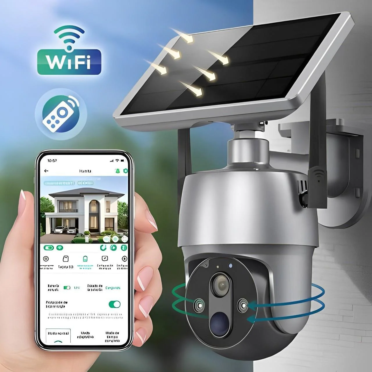 Solar-Powered Outdoor Surveillance Camera