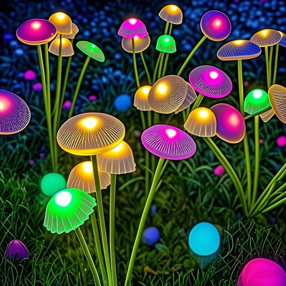 Solar Swaying Mushroom Garden Decor Lights - Image 4